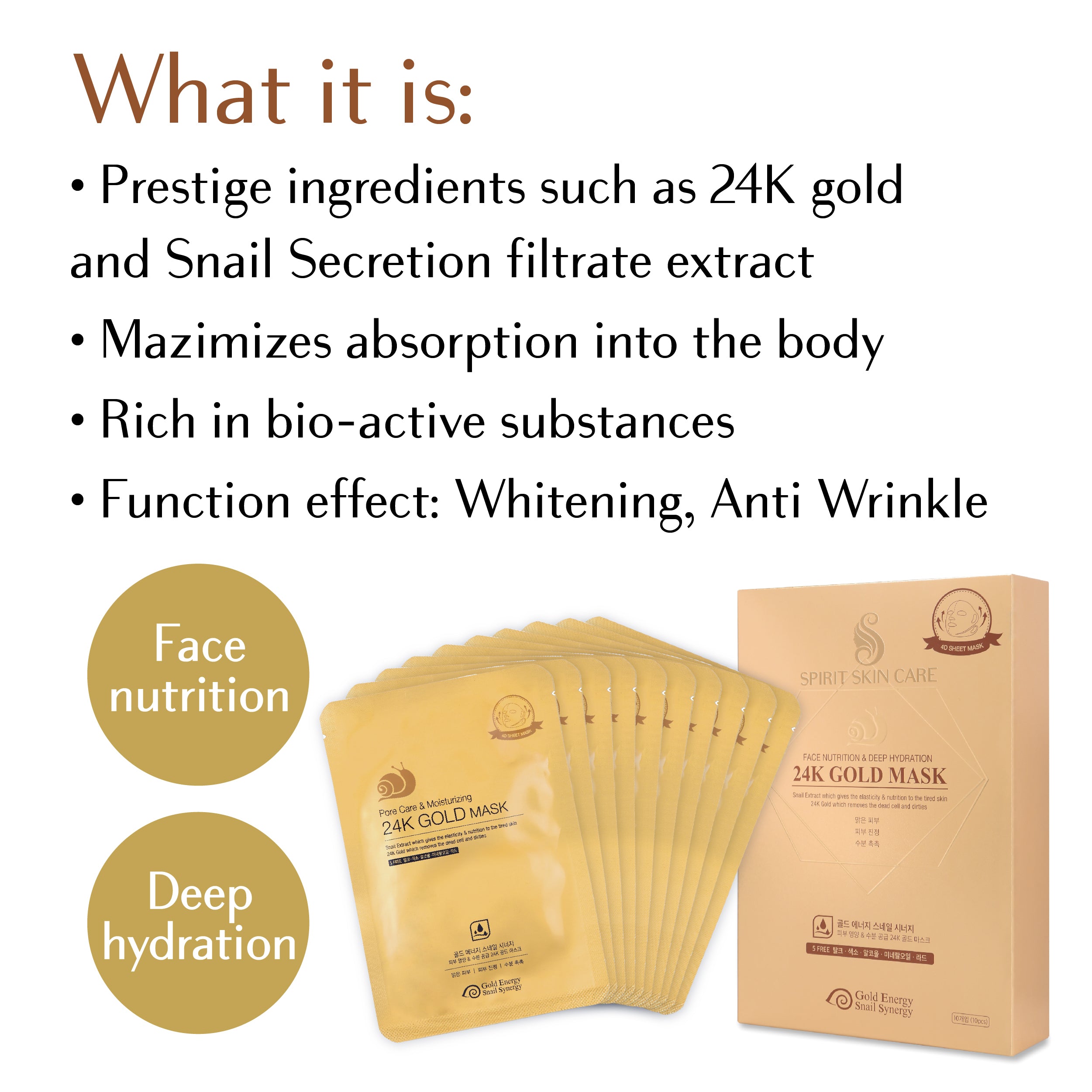 24K Gold Snail 4D Sheet Mask
